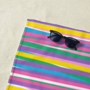 Serviette De Plage Bright Vertical Summer Stripes