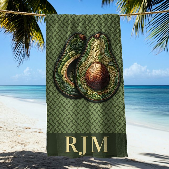 Serviette De Plage Broderie Avocado Lover Faux (Créateur téléchargé)