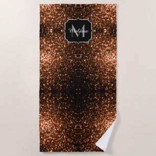 Serviette De Plage Bronze brun cuivre fausse parties scintillant scin