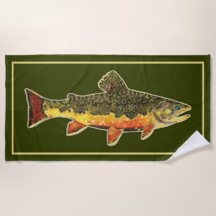 Serviette De Plage Brook Trout Fly Fishing Ichthyology Beach Towne