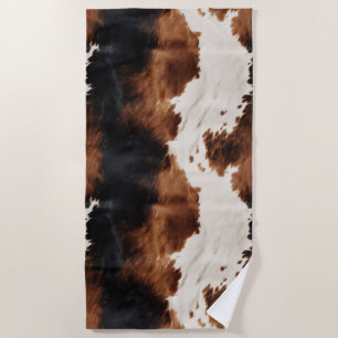 Serviette De Plage Brown Crème Noir Vache du Sud-Ouest