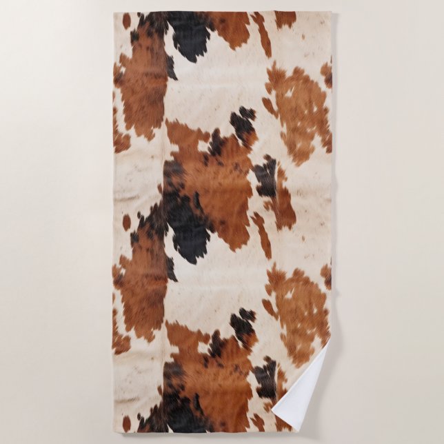 Serviette De Plage Brown noir blanc (Devant)