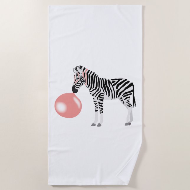 Serviette De Plage Buble Gum Zebra Blowbble (Devant)