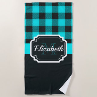 Serviette De Plage Buffalo Plaid Motif