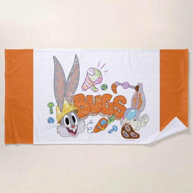 Serviette De Plage BUGS BUNNY BUILDERS™| BUGS BUNNY™ Sketch Art (Devant)
