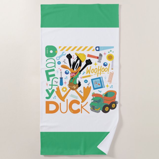 Serviette De Plage BUGS BUNNY BUILDERS™| DAFFY DUCK™ Work Tools (Devant)