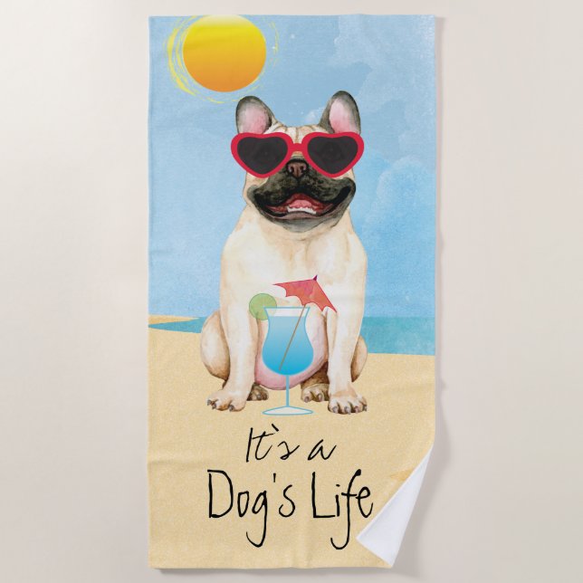 Serviette De Plage Bulldog (Devant)