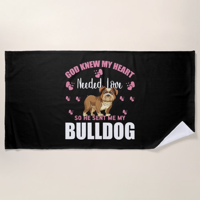 SERVIETTE DE PLAGE BULLDOG (Devant)