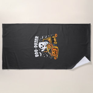 Serviette De Plage Bulldozer fantôme Halloween Boo Dozer_1