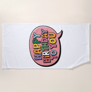 Serviette De Plage Bulle Joyeux Anniversaire