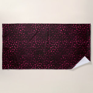 Serviette De Plage Burgundy et Gold Leopard Series Design 3