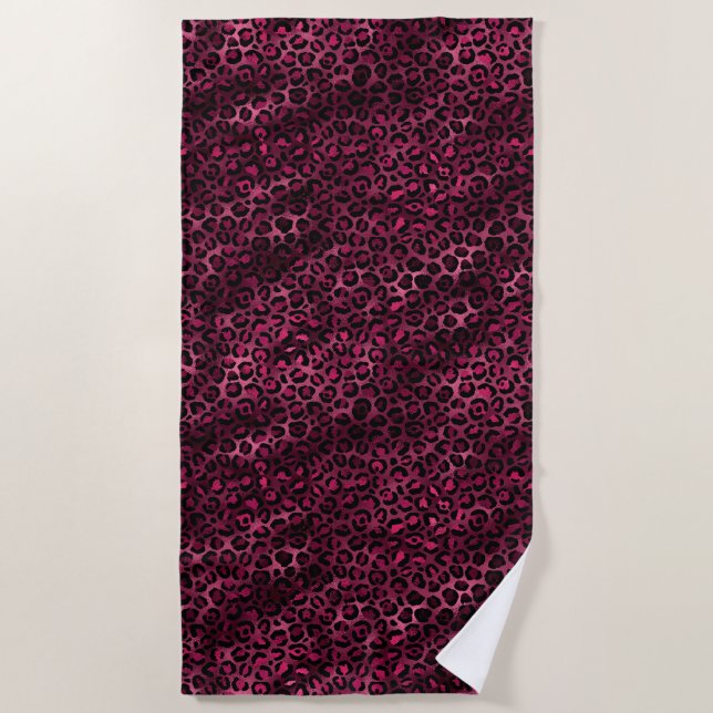 Serviette De Plage Burgundy et Gold Leopard Series Design 9 (Devant)