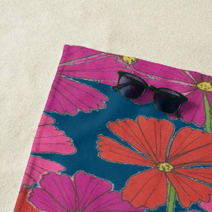 Serviette De Plage Bushel of Bright Cosmos