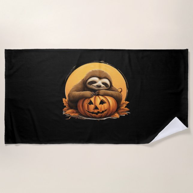Serviette De Plage Cabine de couchage et Halloween Citrouille classiq (Devant)