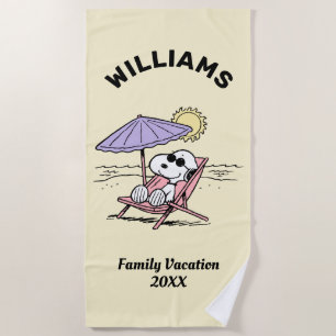 Serviette De Plage cacahuètes   Snoopy Beach Vacances en famille