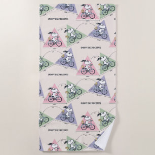 Serviette De Plage cacahuètes Snoopy Bike Ride Stats