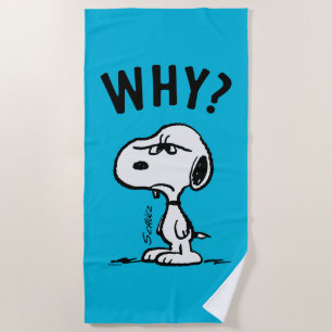 Serviette De Plage cacahuètes   Snoopy Se Demande Pourquoi ?