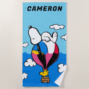 Serviette De Plage cacahuètes   Snoopy & Woodstock Hot Air Balloon