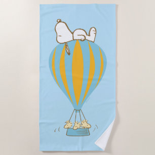 Serviette De Plage cacahuètes   Snoopy & Woodstock Hot Air Balloon