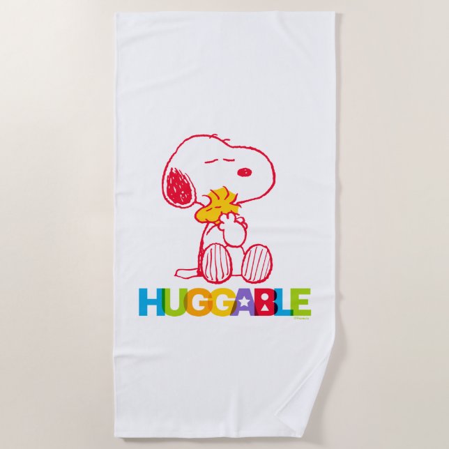 Serviette De Plage cacahuètes | Snoopy & Woodstock Huggable (Devant)