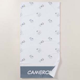Serviette De Plage cacahuètes Snoopy & Woodstock Motif gris doux