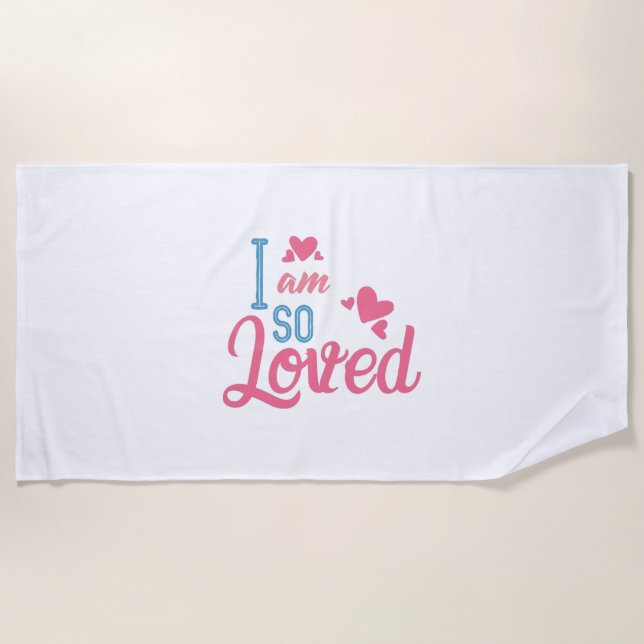 Serviette De Plage Cadeau Couple Je Suis Si Aimé (Devant)