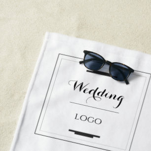 Serviette De Plage Cadeau de mariage personnalisé élégant moderne sur