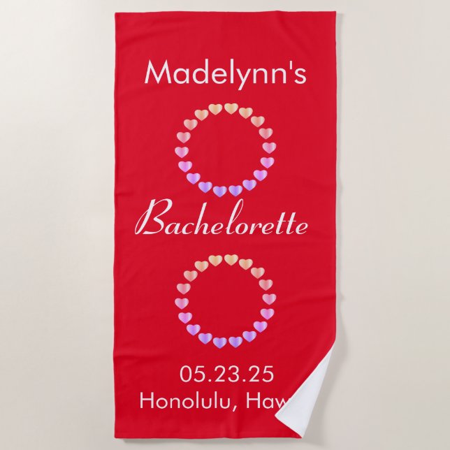 Serviette De Plage Cadeau de mariage personnalisé mignon (Devant)