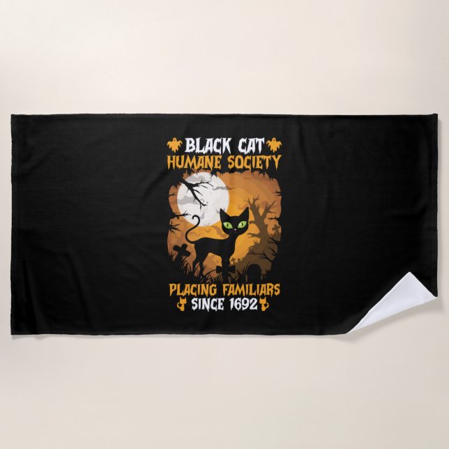 Serviette De Plage Cadeau Halloween | Société humaine Placer des fami (Devant)