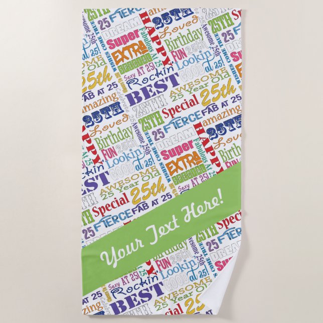 Serviette De Plage Cadeaux Uniques Et Spéciaux De Fête Du 25E Anniver (Devant)