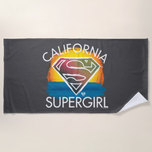 Serviette De Plage California Supergirl Sunset Graphic