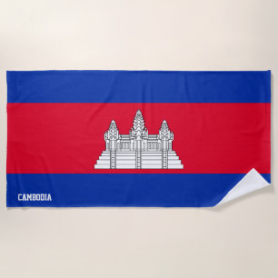 Serviette De Plage Cambodge Drapeau splendide patriotique