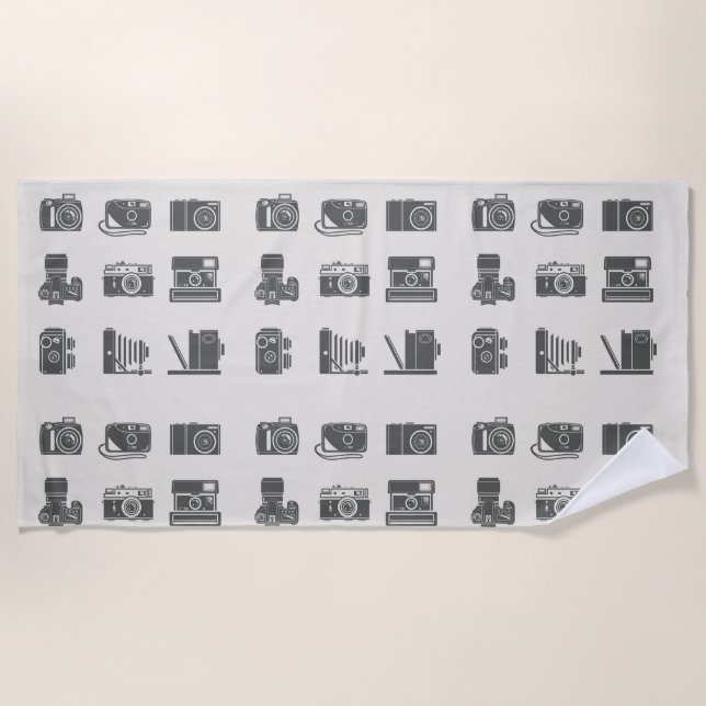 Serviette De Plage Cameras Photographie Vintage (Devant)