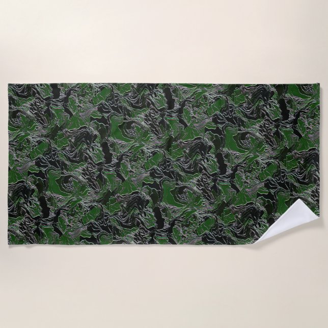 Serviette De Plage Camo Vert Funky (Devant)