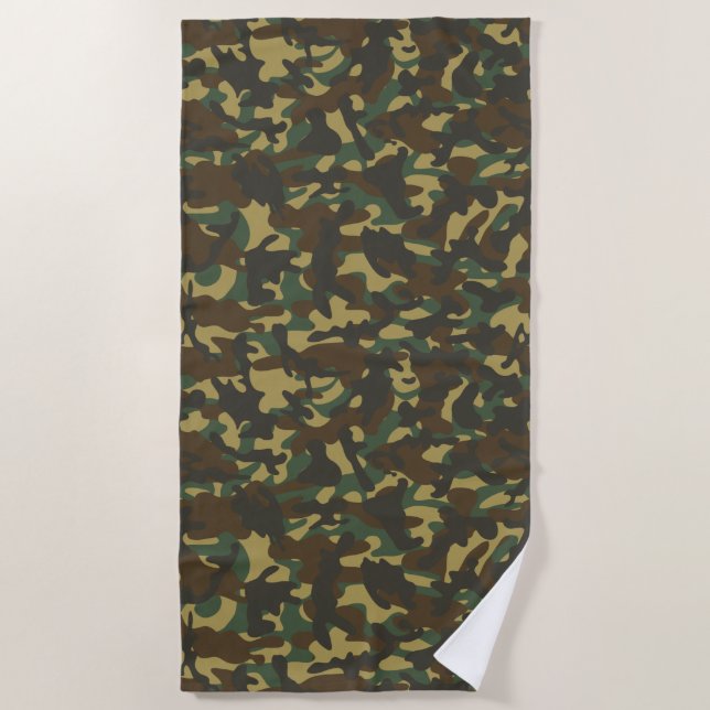 Serviette De Plage Camouflage forestier (Devant)