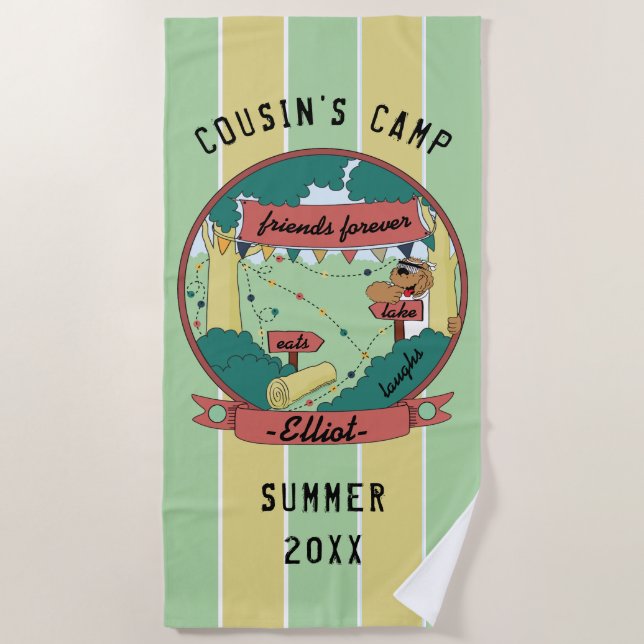 Serviette De Plage Camp d'été Best Friends Beach Towel Personnalisez (Devant)