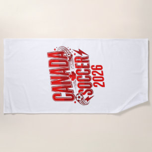 Serviette De Plage Canada Soccer 2026 Soccer Bold Typographie de pays