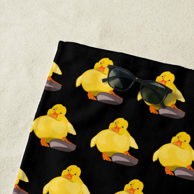 Serviette De Plage Canard jaune mignon (En situation)