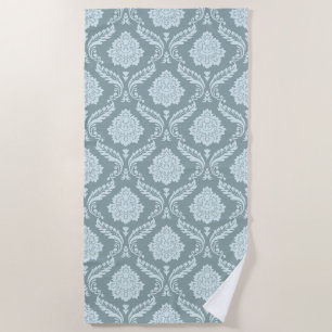 Serviette De Plage Canard Motif Damassé Rococo Bleu Oeuf de Teal