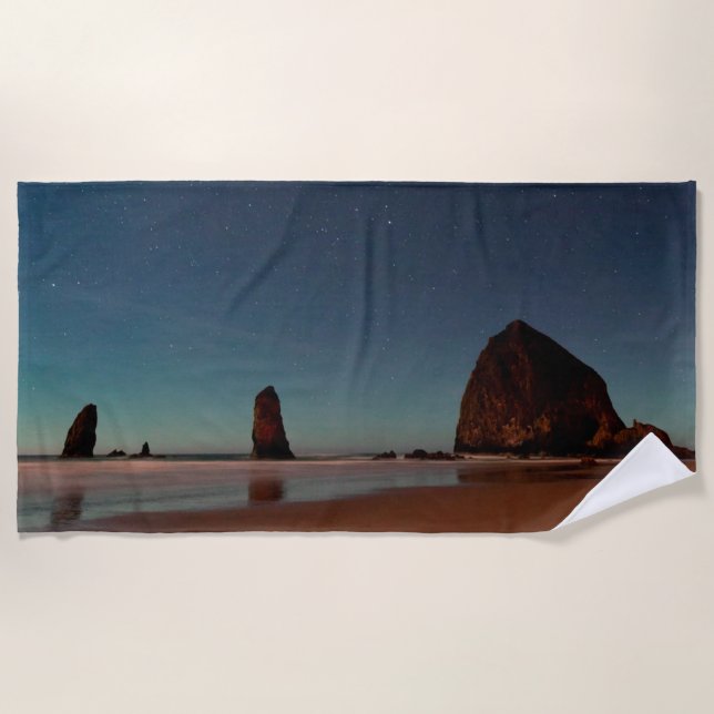 Serviette De Plage Cannon Beach Oregon Haystack Rock (Devant)