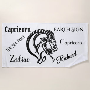 Serviette De Plage Capricorne personnel Zodiaque de chèvre de mer