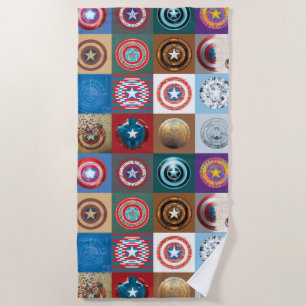 Serviette De Plage Captain America 75e anniversaire Patchwork Bouclie