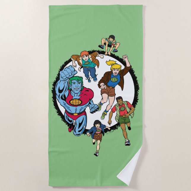 Serviette De Plage Captain Planet et les Planétètres Cercle Graphic (Devant)