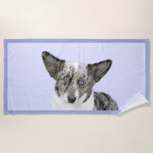 Serviette De Plage Cardigan Welsh Corgi Peinture - Art Chien original