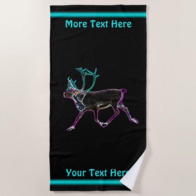 Serviette De Plage Caribou électrique (Devant)