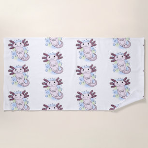 Serviette De Plage Caricature axolotl rose adorable