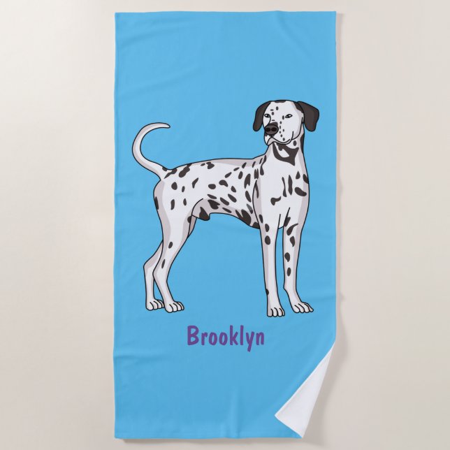 Serviette De Plage Caricature pour chien dalmate (Devant)