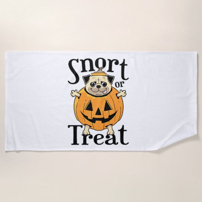 Serviette De Plage Carlin d'Halloween (Devant)