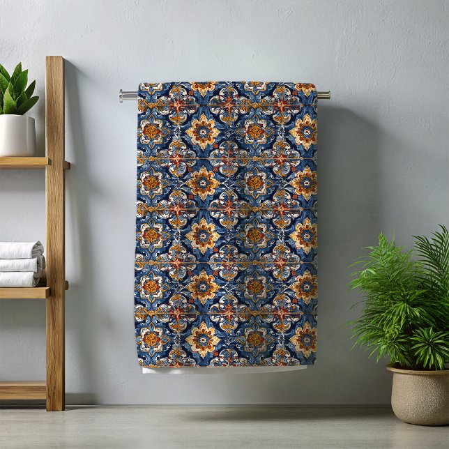 Serviette De Plage Carreaux traditionnels mexicains Talavera (Créateur téléchargé)