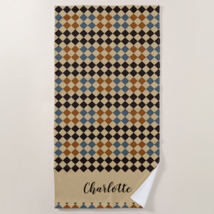 Serviette De Plage Carrelage mosaïque personnalisé